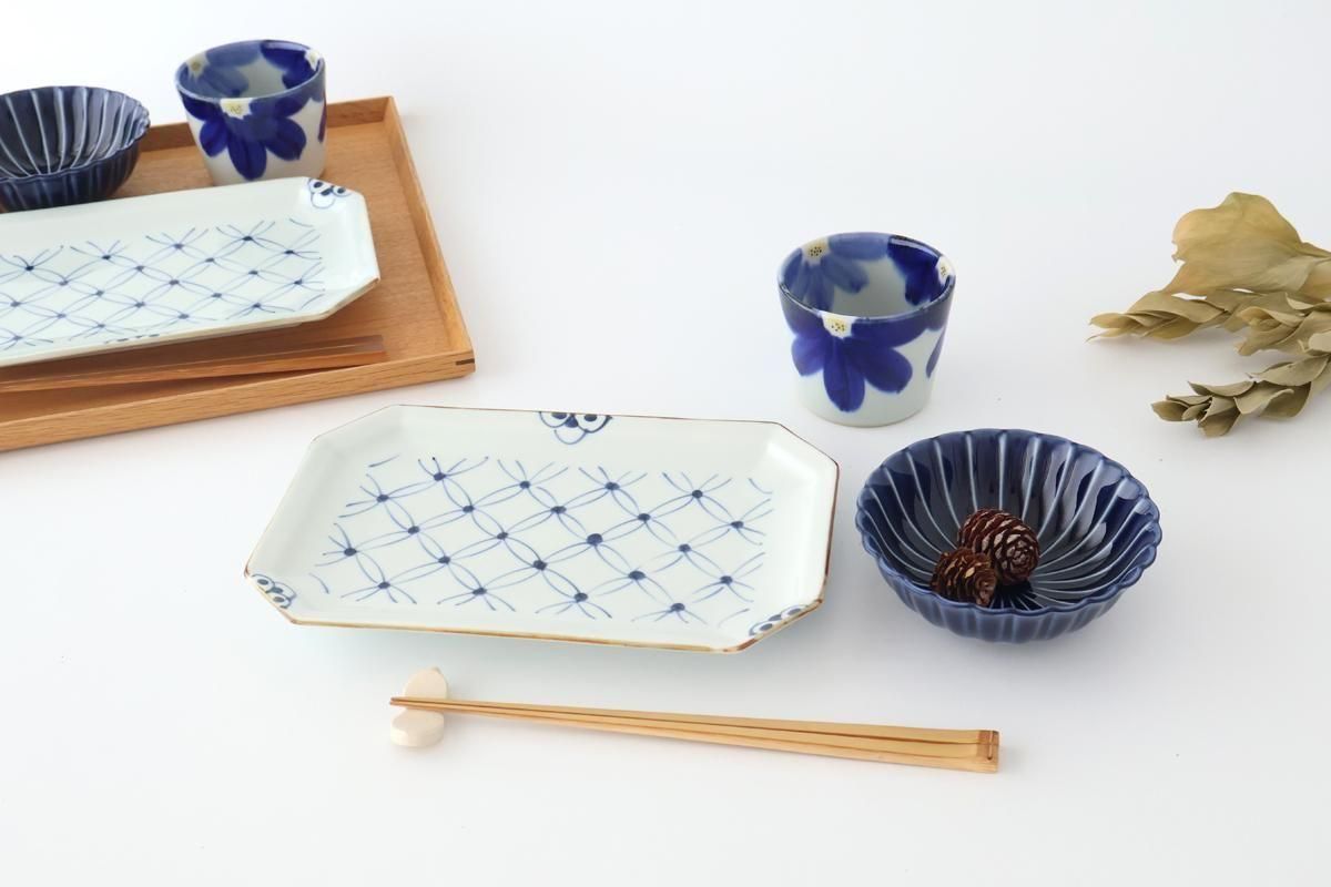 九谷焼 変形皿 会席 懐石 刺身 角福 蝶々 ペア ２セット 共箱 送料無料】｜【6点セット】｜和食を楽しむペアセット｜2｜和食器