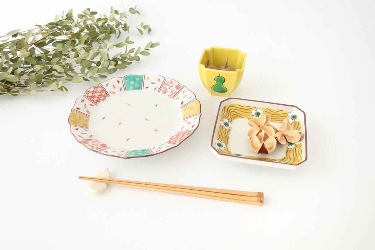 四寸角皿｜白花文様｜磁器｜九谷美陶園｜九谷焼｜和食器通販