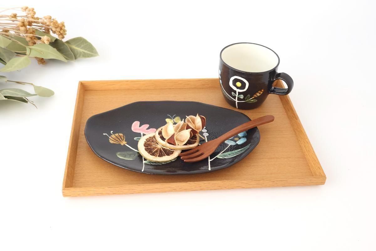 だ円皿｜お花｜陶器｜川口ちえ｜和食器通販｜うちる｜和食器の皿、鉢