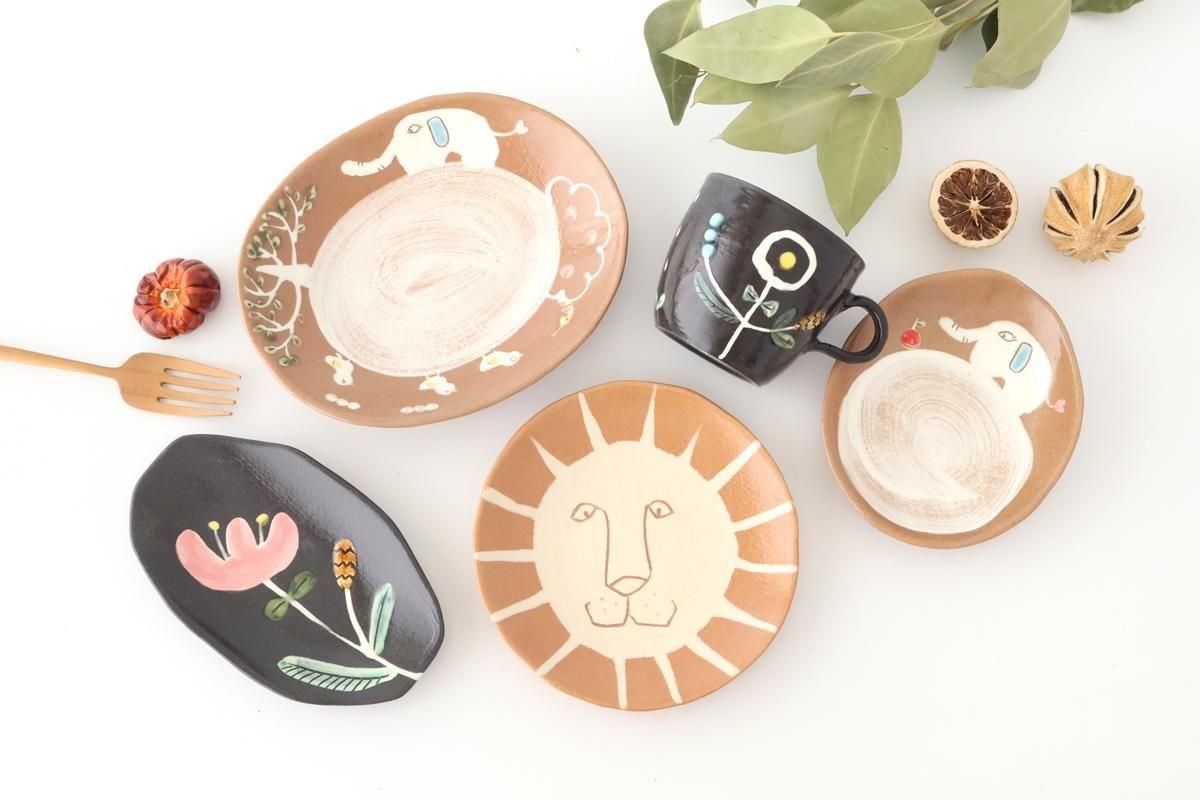 プレート ライオン｜陶器｜川口ちえ｜和食器通販｜うちる｜和食器の皿