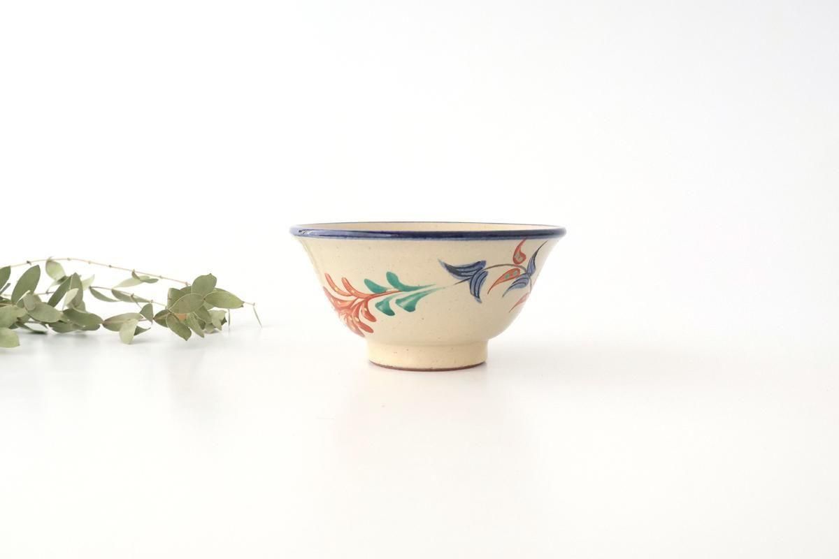 コロ茶碗 赤絵 魚 ミツマタ 湯呑み 小鉢 貫入 ニュウ 4寸マカイ|赤絵デイゴ| 陶器| 壷屋焼| 陶眞窯| やちむん