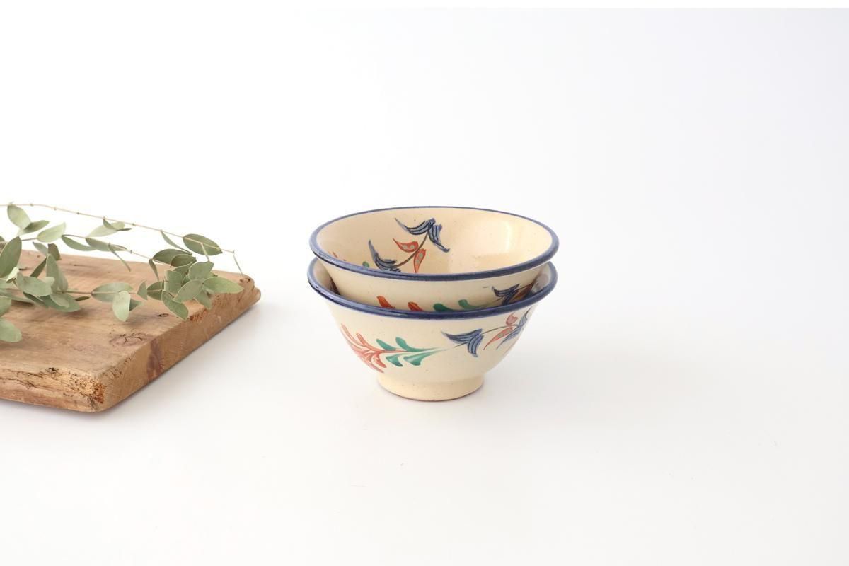 4寸マカイ｜赤絵デイゴ｜ 陶器｜ 壷屋焼｜ 陶眞窯｜ やちむん