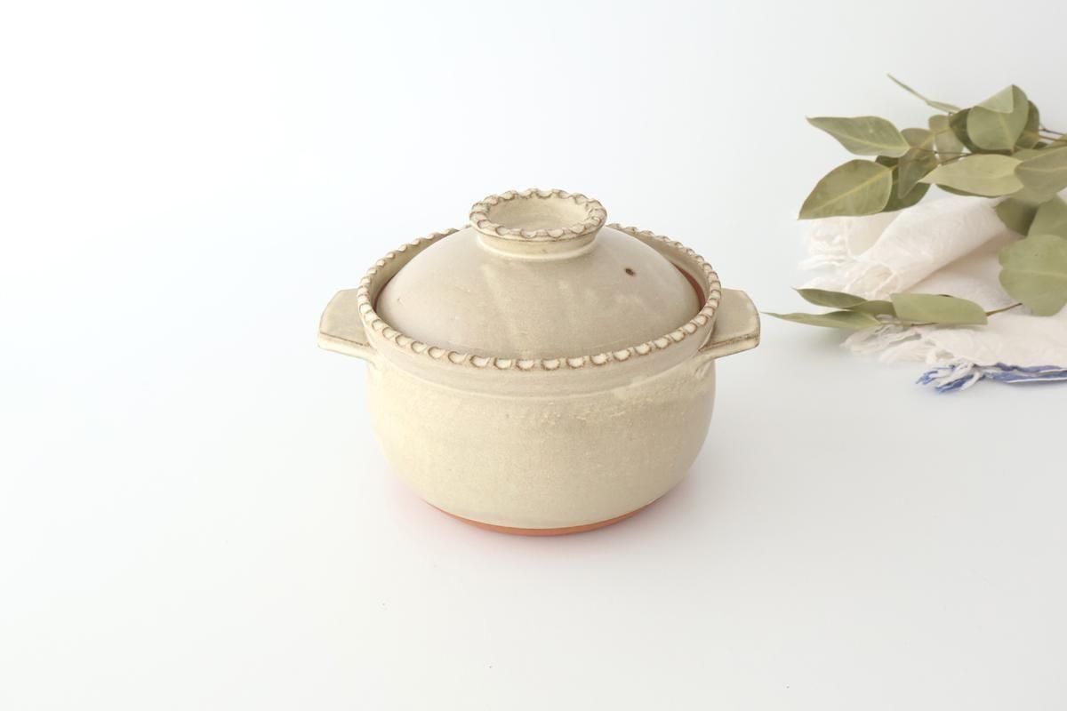 フチしのぎスープ土鍋｜白緑｜耐熱陶器｜岡洋美｜和食器通販
