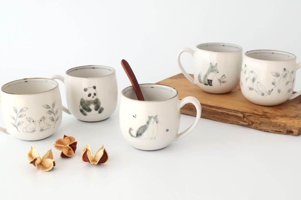 安南手｜マグ｜鳥｜唐草｜陶器｜Sugary Ceramics 福田栄一｜和食器通販