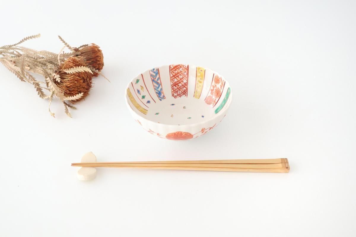 四寸菊形鉢｜小紋づくし文様｜磁器｜九谷美陶園｜九谷焼｜和食器