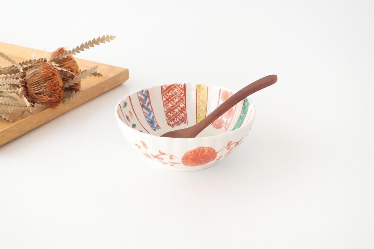 四寸菊形鉢｜小紋づくし文様｜磁器｜九谷美陶園｜九谷焼｜和食器