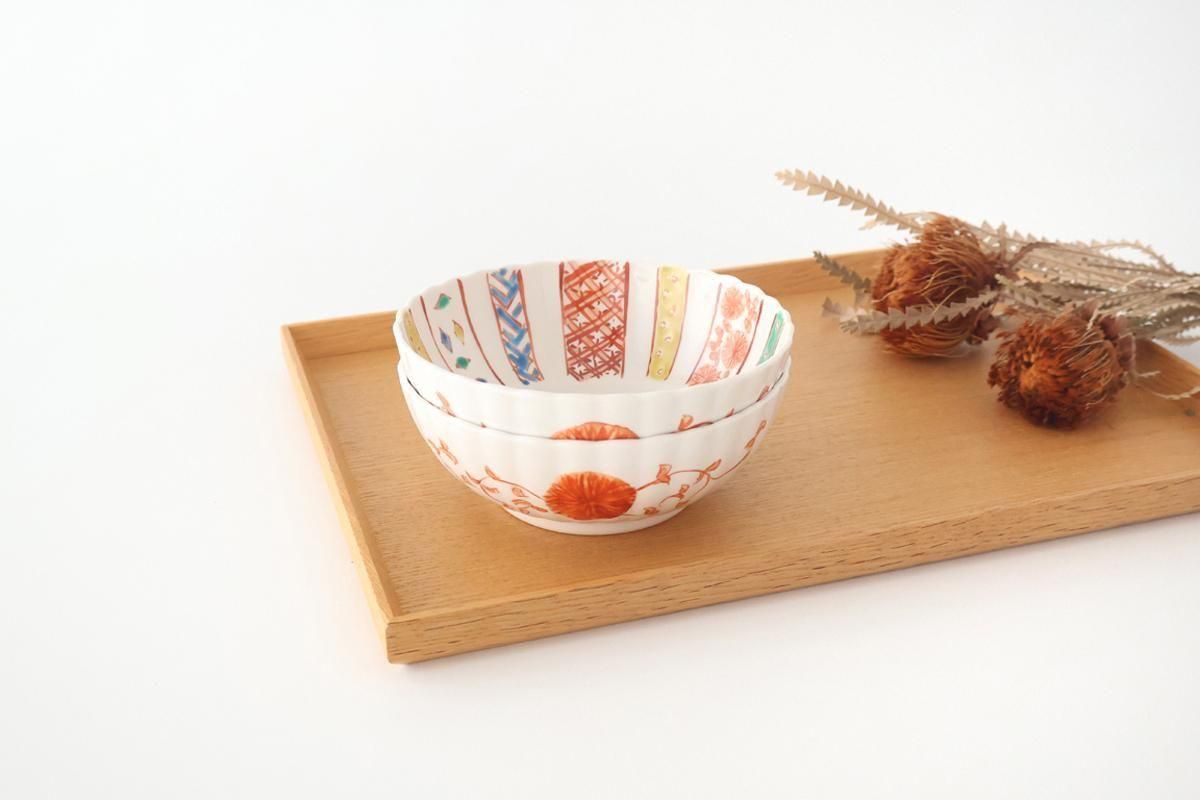 四寸菊形鉢｜小紋づくし文様｜磁器｜九谷美陶園｜九谷焼｜和食器