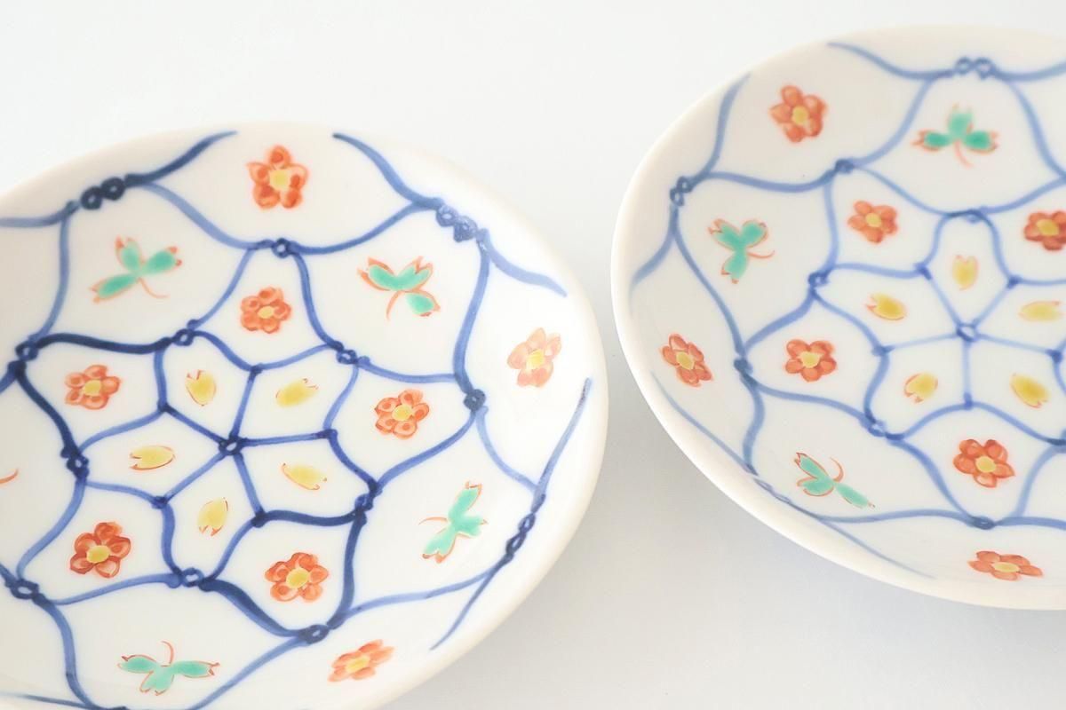 色絵花文平皿(尺皿) 未使用 新品同様 葵に菊文様 古伊万里 色絵 小皿 四寸皿 20客揃」 - 正尚堂