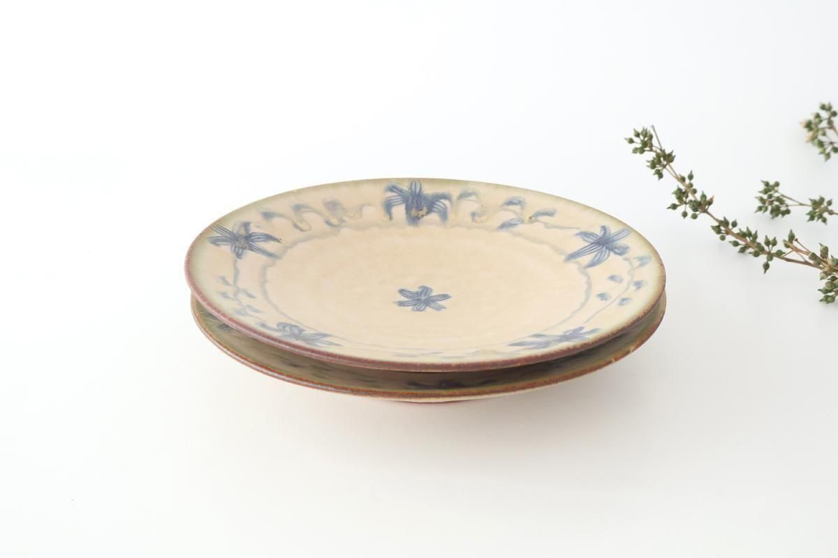 安南手7寸皿｜白｜陶器｜的場美幸｜和食器通販｜うちる｜和食器