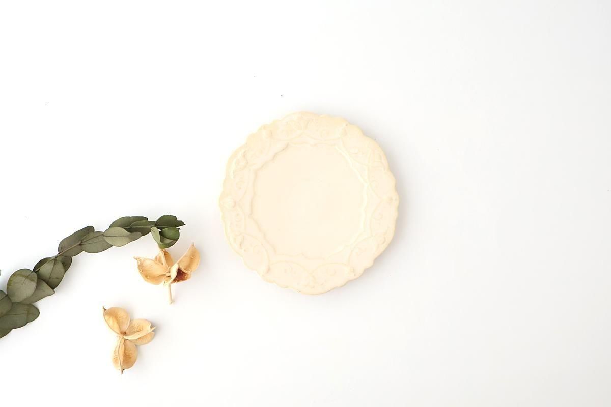 花リム皿 4枚セット Paperwhite(ペーパーホワイト) 花リムプレート M | FOOD FOR
