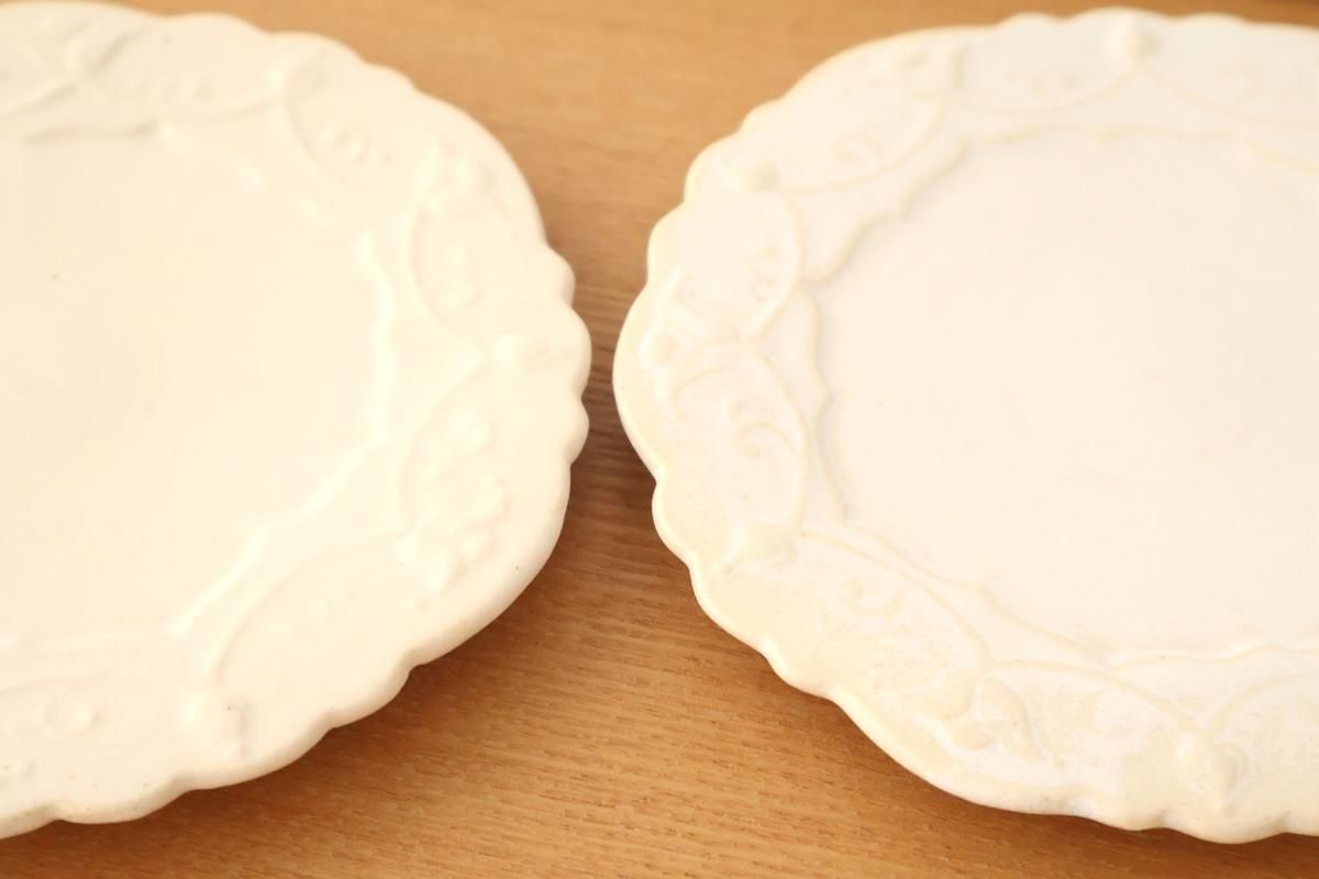 花リム皿 4枚セット お花しのぎのリムプレート大小4枚＆箸 COCOE ペアセット 食器