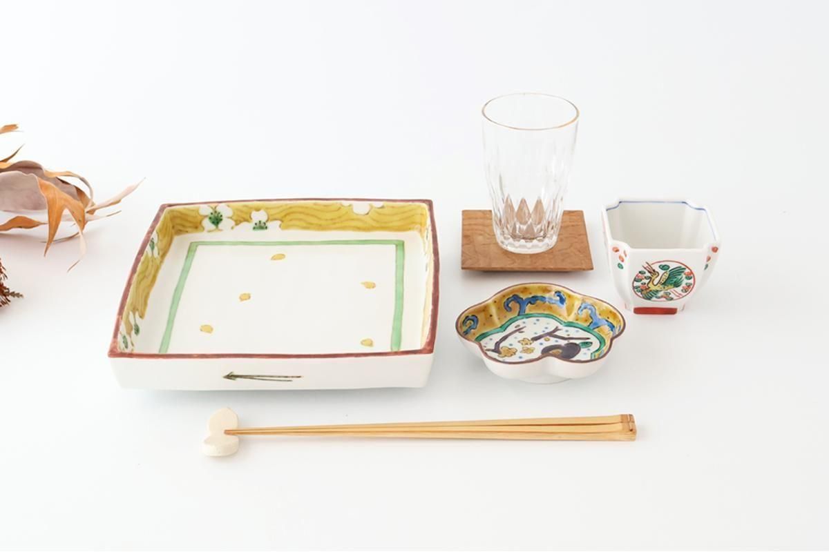 足付六寸皿｜白花文様｜磁器｜九谷美陶園｜九谷焼｜和食器通販