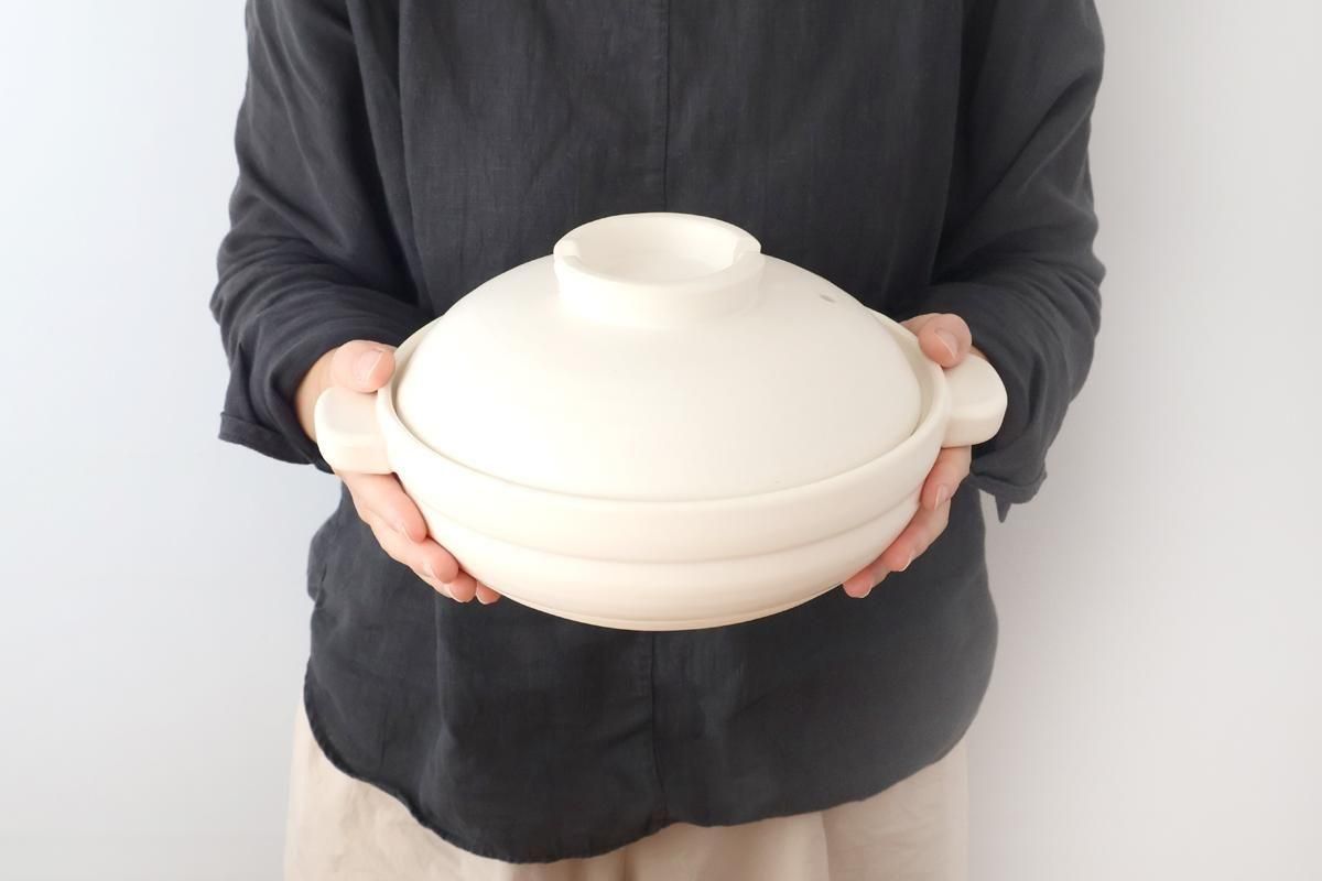 土鍋｜ふつう｜白｜耐熱陶器｜かもしか道具店｜和食器通販｜うちる｜和