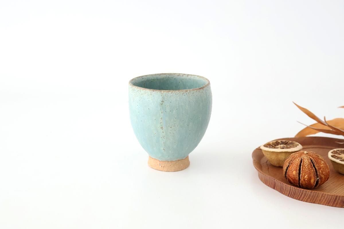 高台付フリーカップ｜青｜陶器｜宮崎和佳子｜和食器通販｜うちる｜和