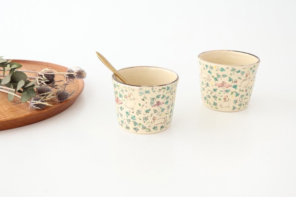 鉄彩花唐草うさちゃん｜そばちょこカップ｜半磁器｜ははみや｜和食器