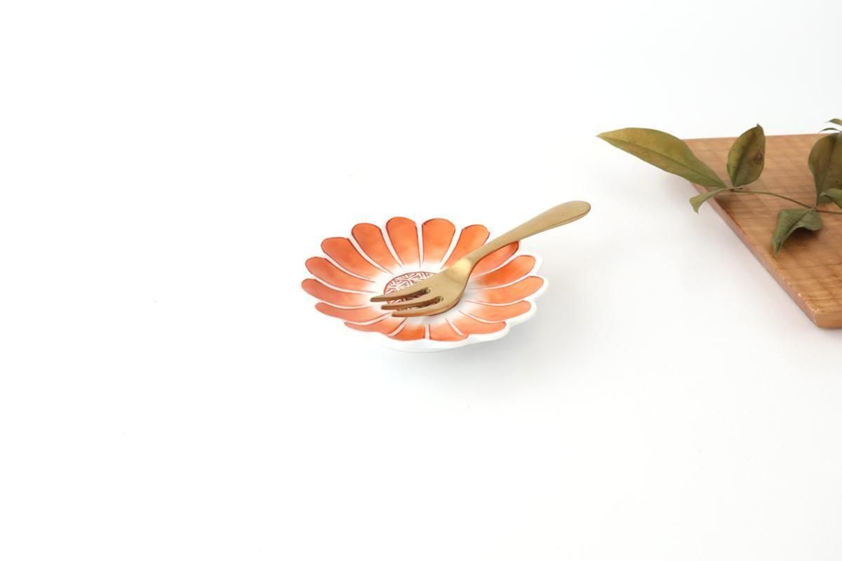 菊花型手塩皿｜赤絵花弁紋｜磁器｜有田焼｜和食器通販｜うちる｜和食器