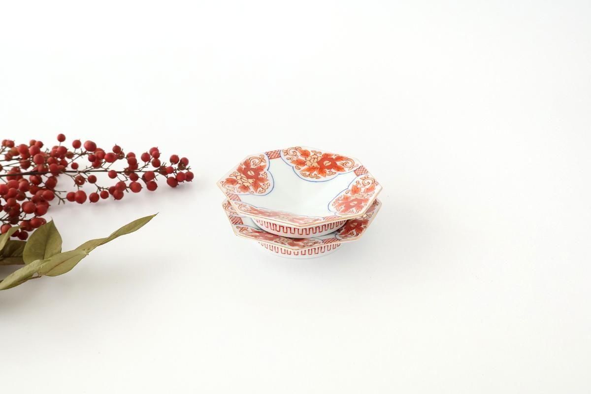 八角手塩皿｜四方花唐草｜磁器｜有田焼｜和食器通販｜うちる｜和食器の