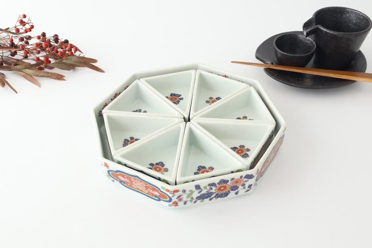 オードブル鉢｜錦菊花紋｜磁器｜林九郎窯｜波佐見焼｜和食器通販｜うち