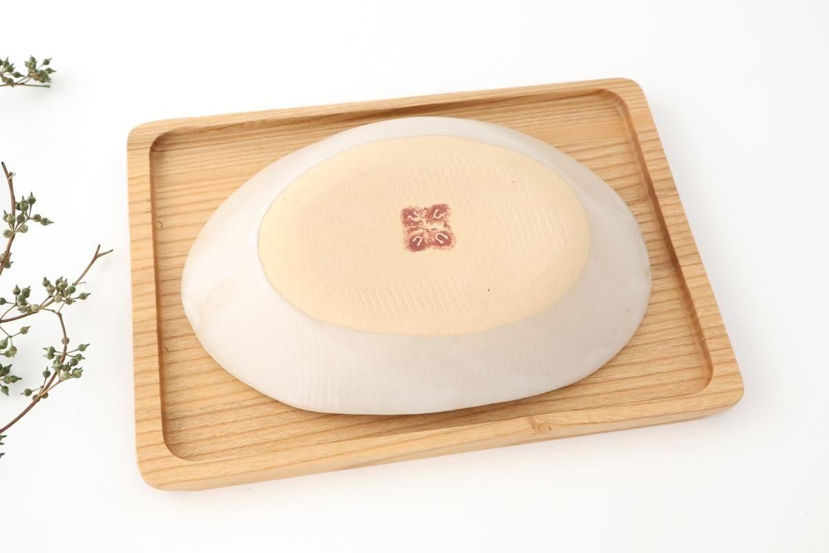 楕円皿｜グレー｜陶器｜松崎麗｜益子焼｜和食器通販｜うちる｜和食器の