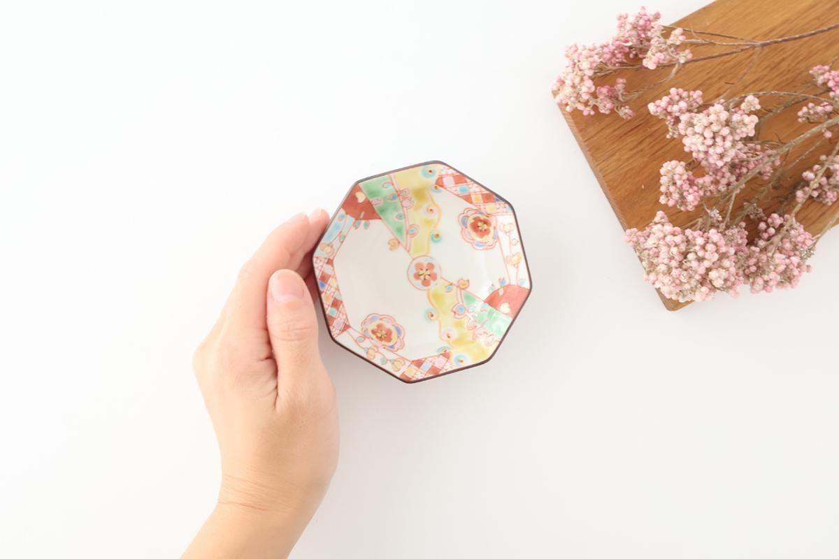 八角小皿｜花錦｜磁器｜銀舟窯｜九谷焼｜和食器通販｜うちる｜和食器の