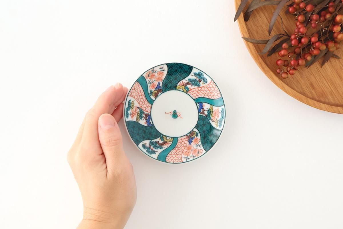 九谷アート小皿｜色絵松竹梅｜磁器｜Kutani Art｜九谷焼｜和食器通販