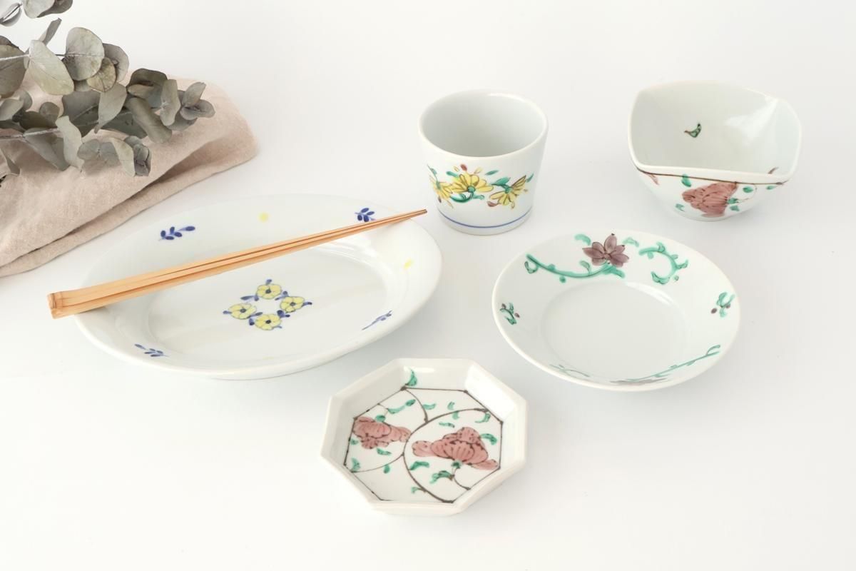 楕円皿｜色絵花冠｜磁器｜高原真由美｜九谷焼｜和食器通販｜うちる｜和
