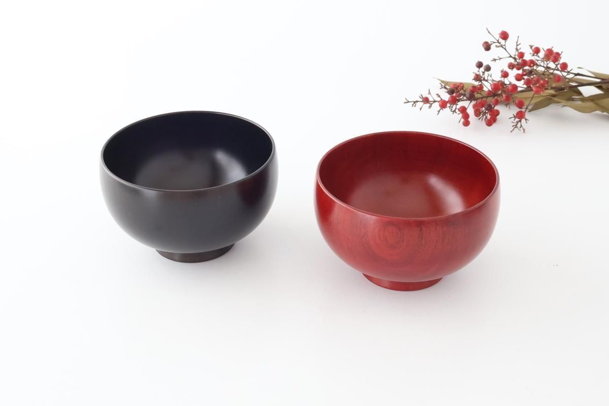 2点セット】｜【ペアセット】｜しらさぎ椀｜M｜漆黒｜漆赤｜さくら