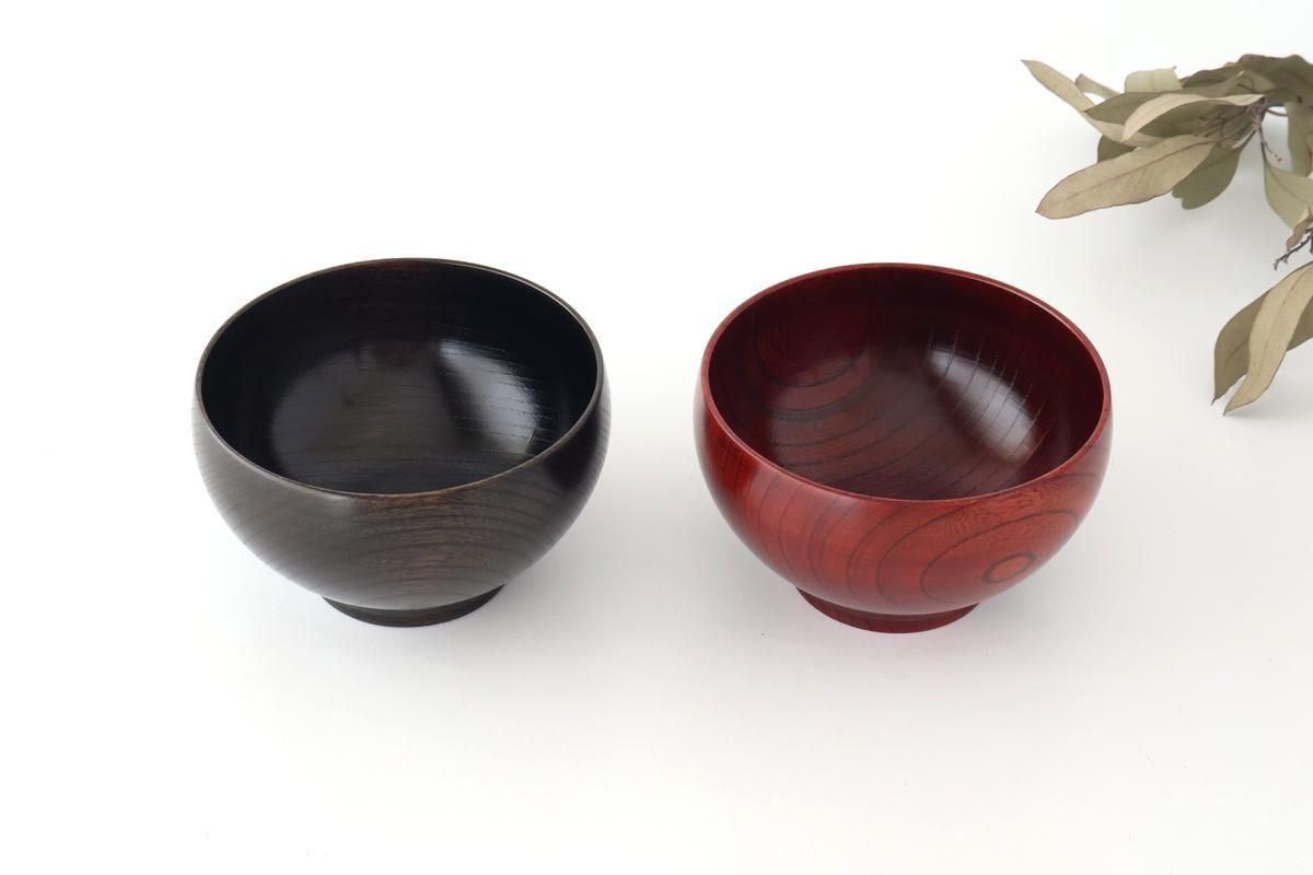 2点セット】｜【ペアセット】｜ちとせ椀｜Co｜黒摺り｜朱摺り｜ケヤキ
