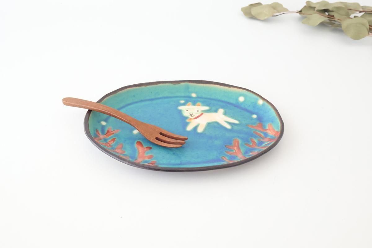 オーバルプレート｜シュノーケルヤギ｜陶器｜atelier qucchane