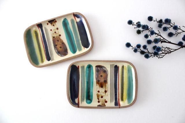 角皿｜小｜ストライプ｜陶器｜一翠窯｜やちむん｜和食器通販