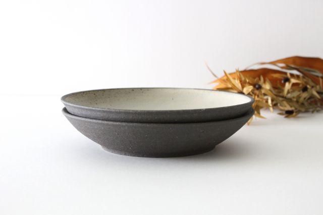 7寸リム皿｜白黒｜陶器｜寺田昭洋｜和食器通販｜うちる｜和食器の皿