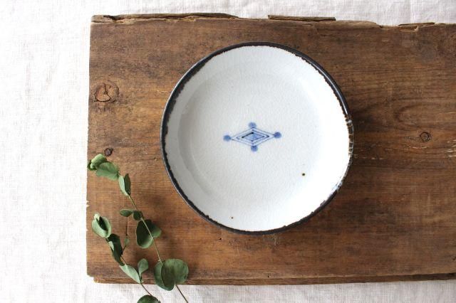 古織部 古い 陶器 菱形 小皿 盛皿 五枚 箱付 時代物 古織部 古い 陶器
