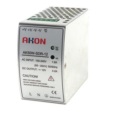 12V/4.2A(50W) DINレール対応 AC/DCスイッチング電源 AK50W-SDR-12｜株式会社アコン