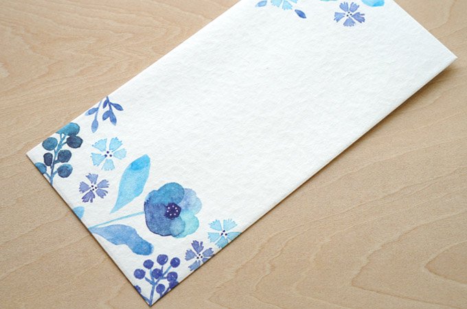 封筒 のし袋-青い花