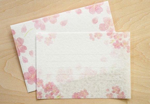 和紙ミニレターセット-桜
