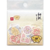 小さな花模様 和紙の封かんシール　