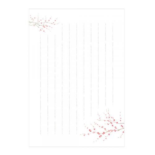 春を待ちわびながら 梅の花の便箋 「梅の香」和紙 - 木乃香