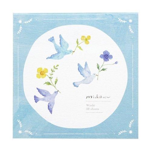 和紙のメモ帳 「みちくさ」 青い鳥 van - 木乃香