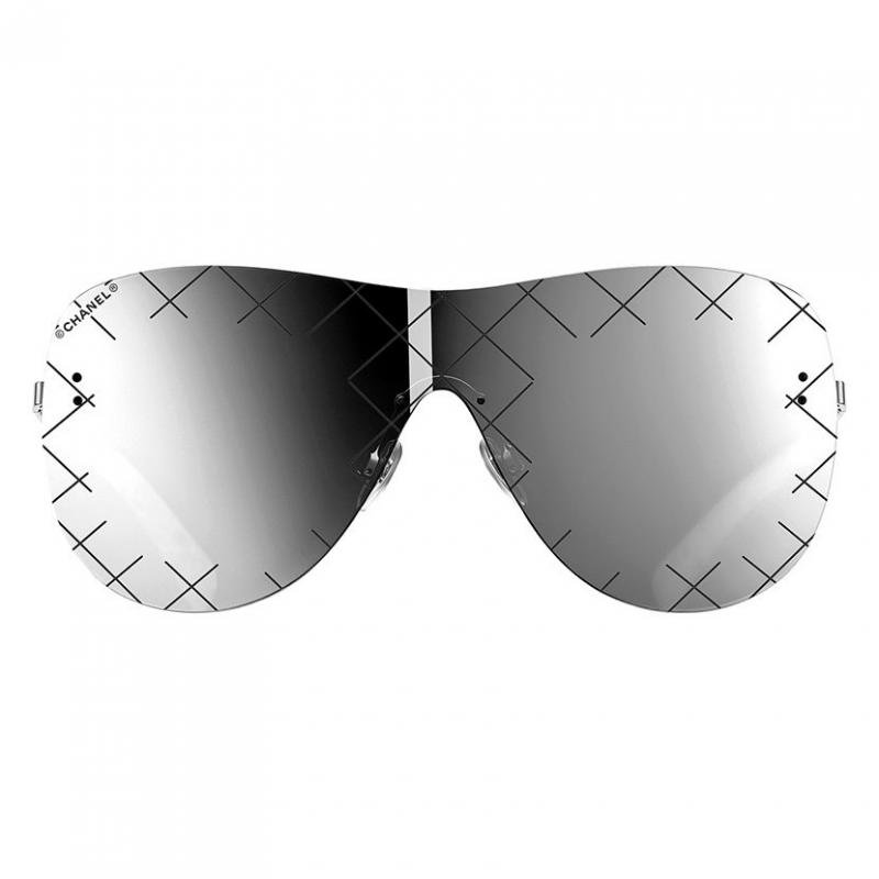 シャネル CHANEL マスクシェイプ グレー Shield Metal Grey - ブランド