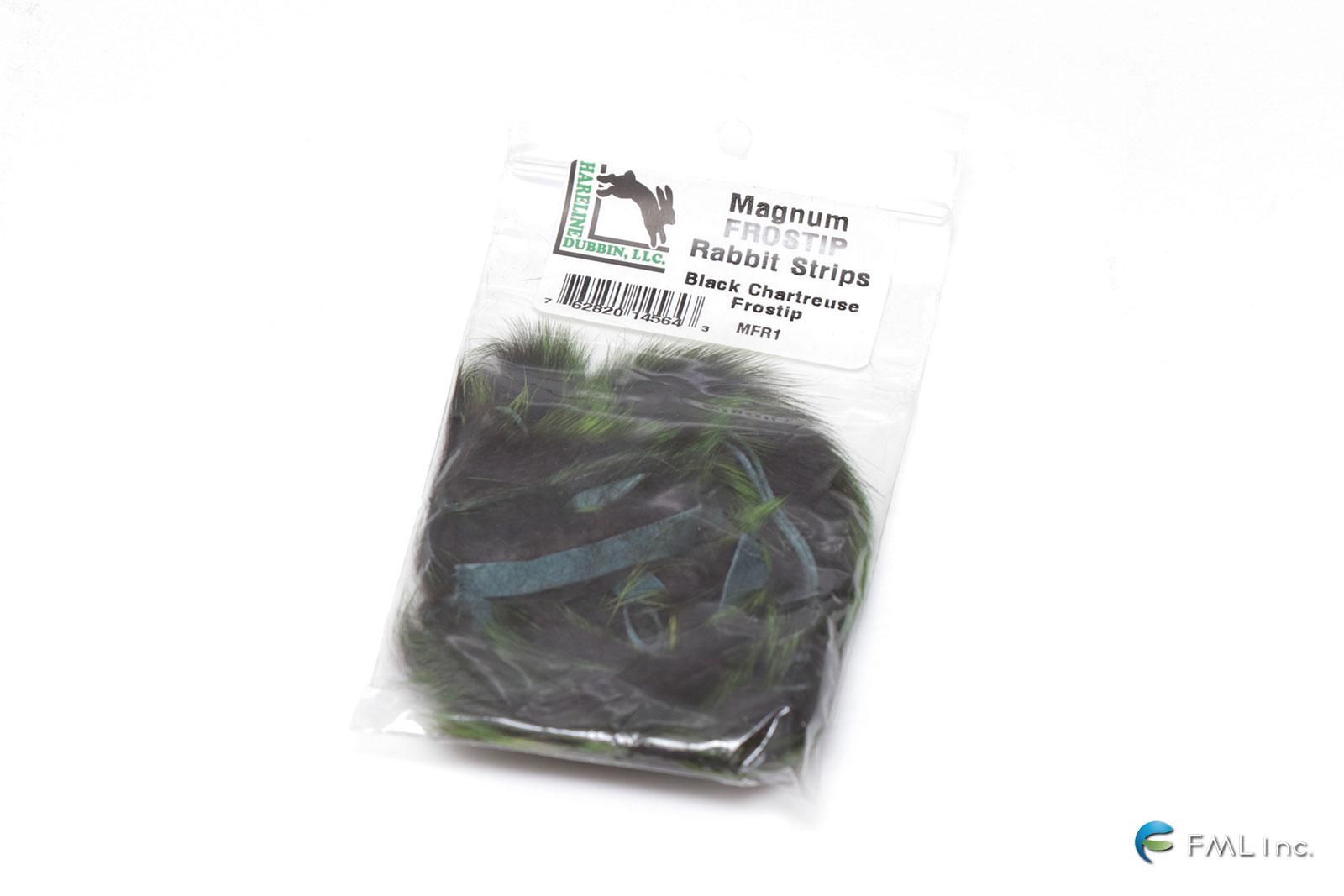 <img class='new_mark_img1' src='https://img.shop-pro.jp/img/new/icons57.gif' style='border:none;display:inline;margin:0px;padding:0px;width:auto;' />HARELINE DUBBIN Magnum Frostip Rabbit Strips - Black Chartreuse Frostip (MFR1)