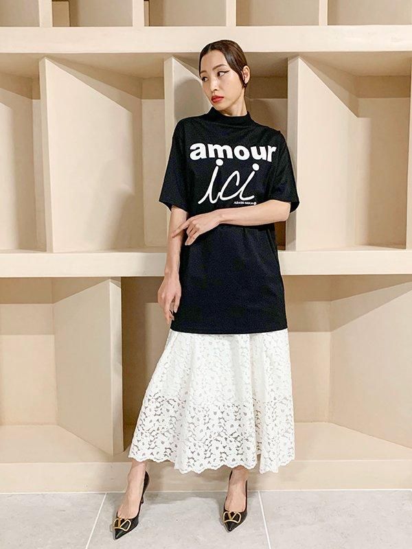 Adonisis】S24212_amor/ici ロゴロングTシャツ