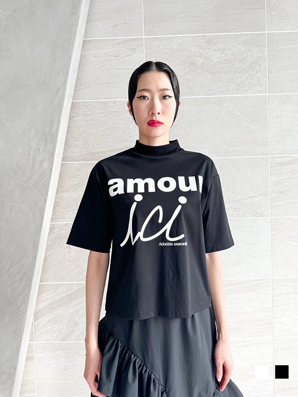 Adonisis】S24213_amor/ici ロゴTシャツ