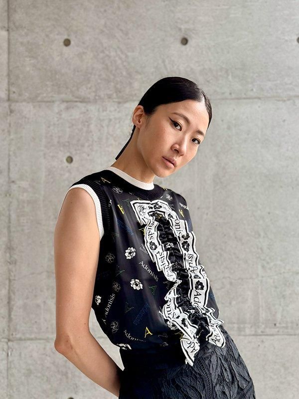 Adonisis アドニシス チュール フリル ニット 半袖 F Adonisis SAISON ｜Adonisis SAISON - Adonisis WEB STORE 公式