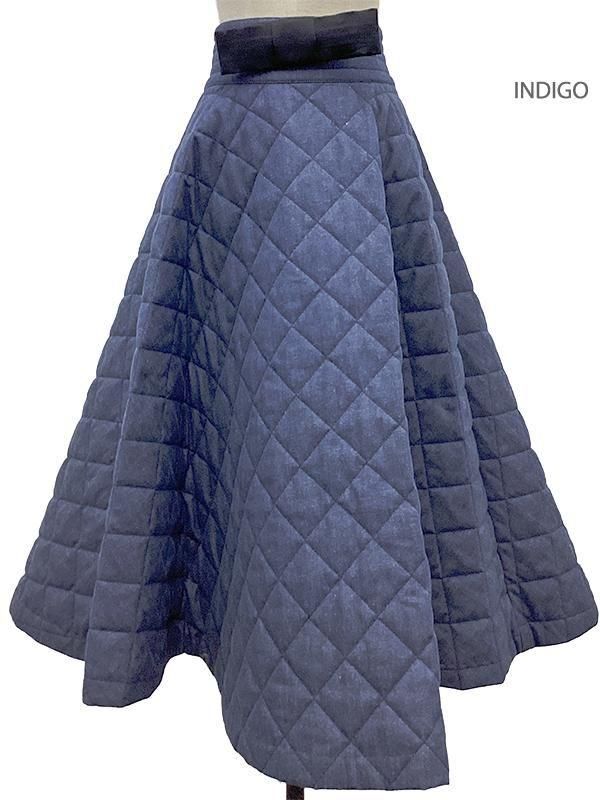 Adonisis】S25319_キルティングデニムフレアスカート