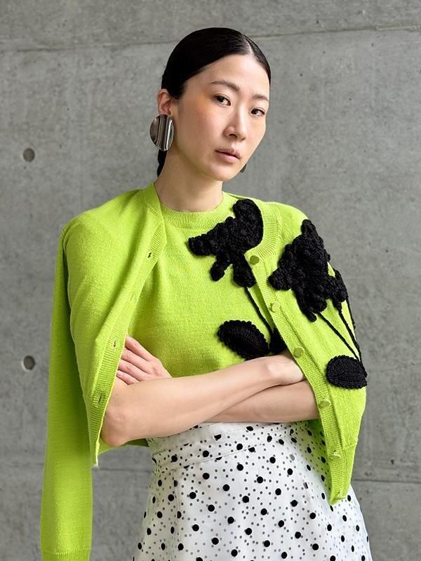 新品未使用Adonisisカーディガン Adonisis アドニシス ドット柄 カーディガン エレガント