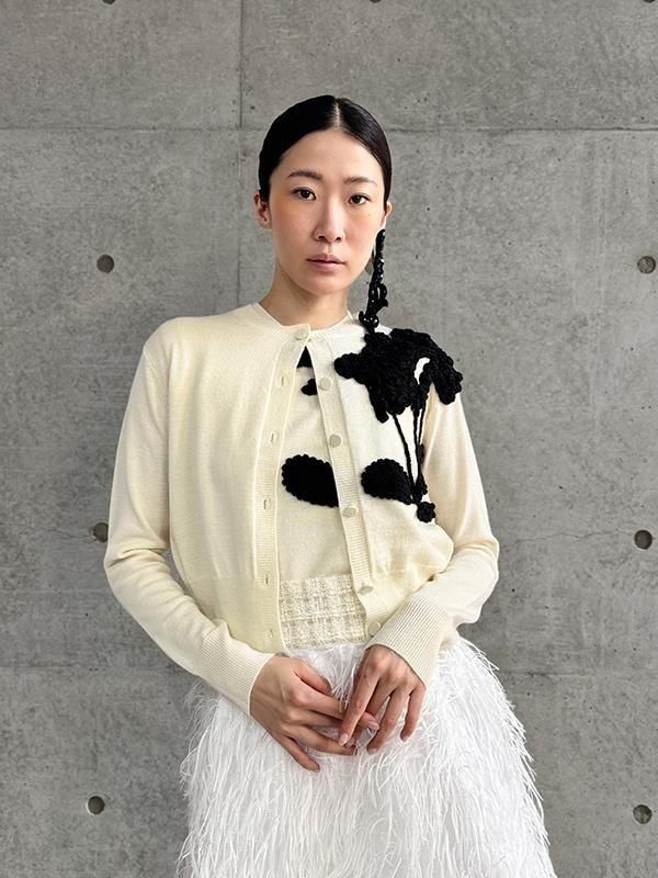 新品未使用Adonisisカーディガン Adonisis アドニシス ドット柄 カーディガン エレガント