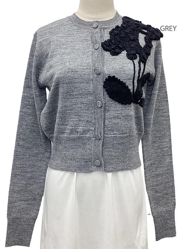 Adonisis】250321_フラワークロシェモチーフニットカーディガン