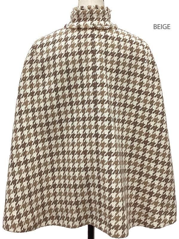 Adonisis】S25302_千鳥格子ツィードケープコート