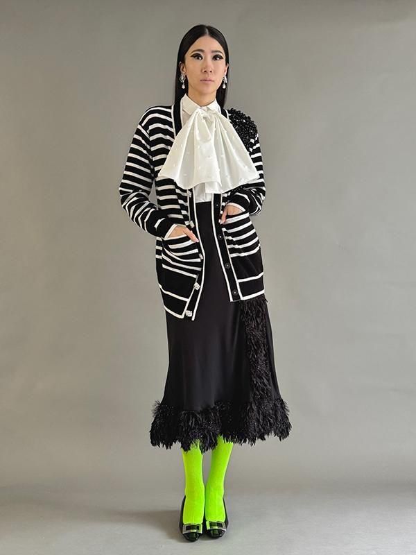 Adonisis】S25407_3Dポルカドットロングボウタイブラウス