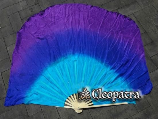 新品★ビッグフラッターファンベール★右手のみ★水色青紫 右手ビッグサイズターコイズブルー青紫フラッターファン105 cm